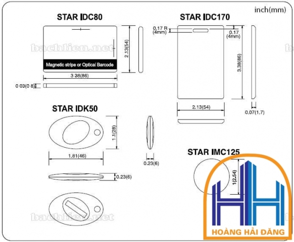 Thẻ IDTECK,loại mỏng  (PN: Star IDC80)